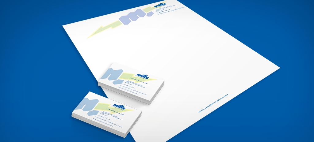 Stationery design - Mills Electrical