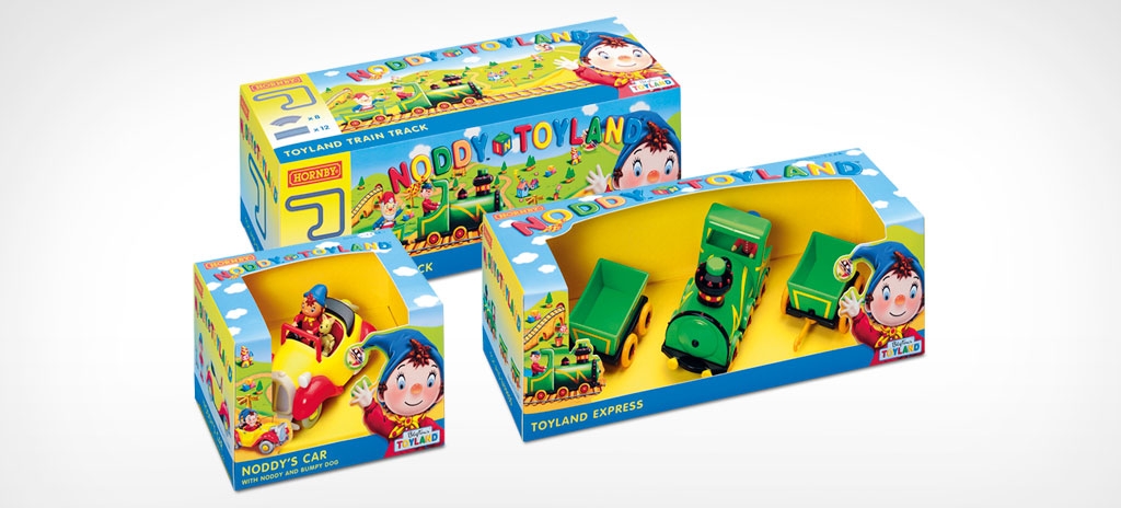 Toy packaging design - Hornby Noddy in Toyland window boxes